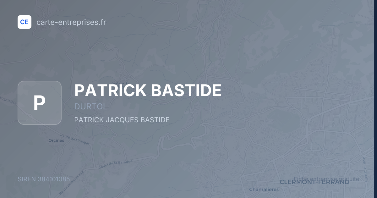 PATRICK BASTIDE — 384101085 — fiche entreprise