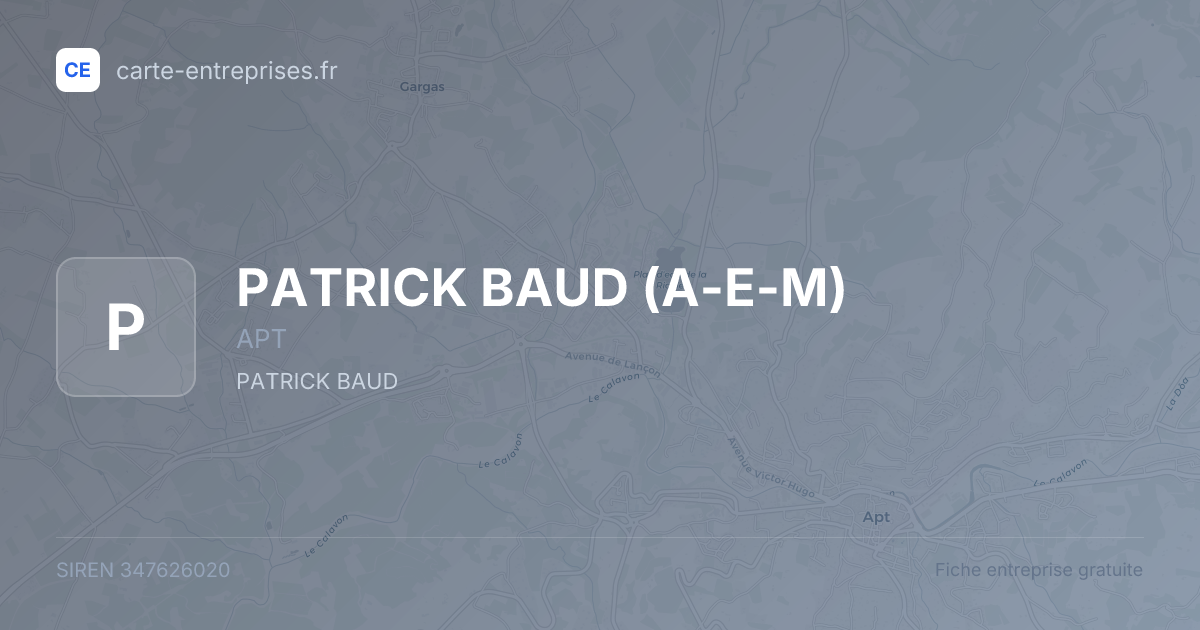 PATRICK BAUD (A-E-M) — 347626020 — fiche entreprise