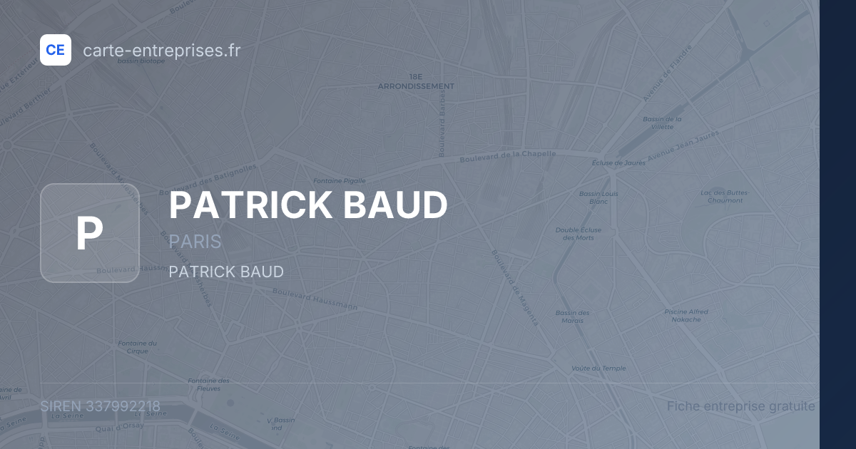 PATRICK BAUD — 337992218 — fiche entreprise
