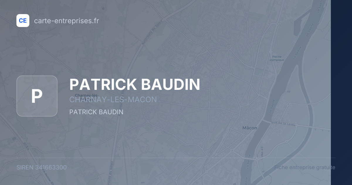 PATRICK BAUDIN — 341663300 — fiche entreprise