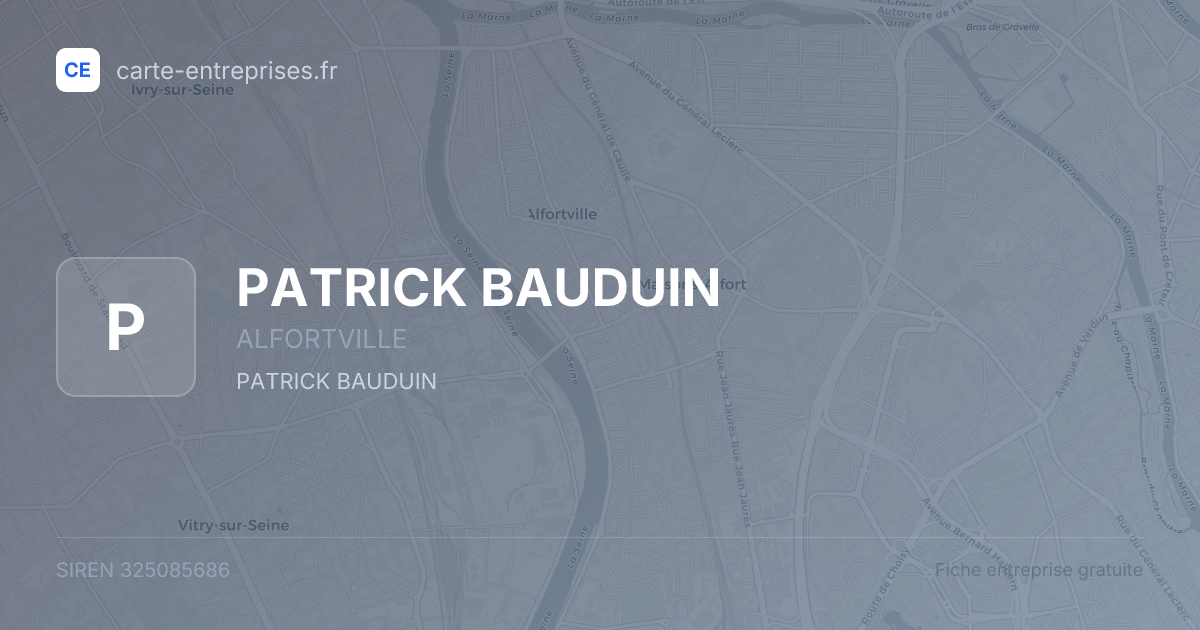 PATRICK BAUDUIN — 325085686 — fiche entreprise