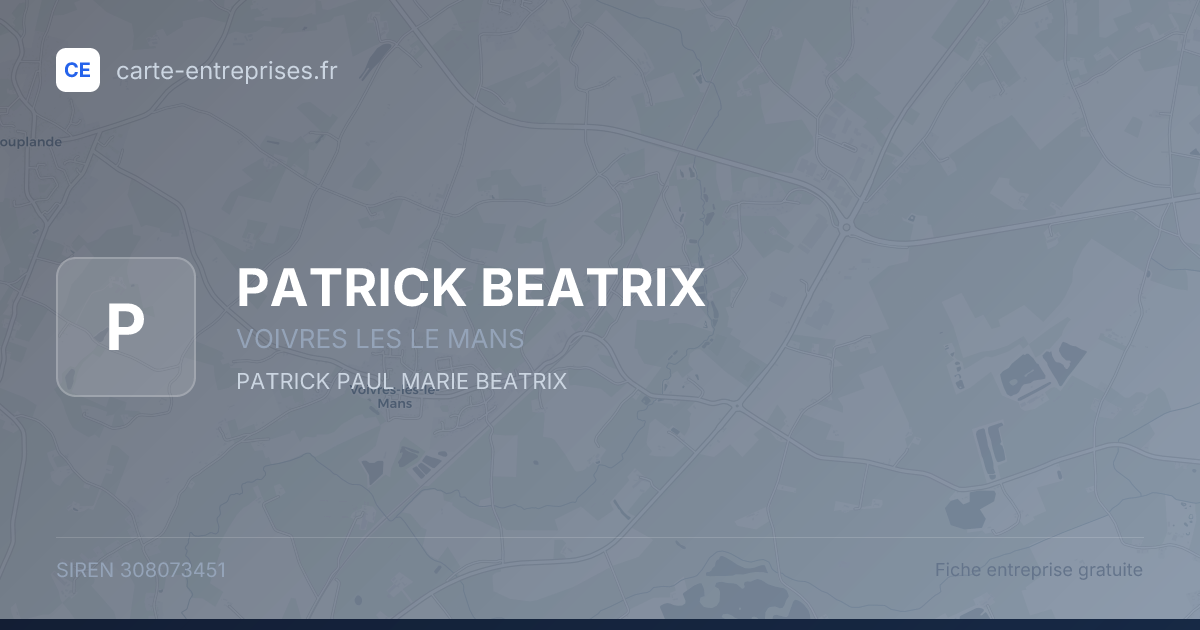PATRICK BEATRIX — 308073451 — fiche entreprise