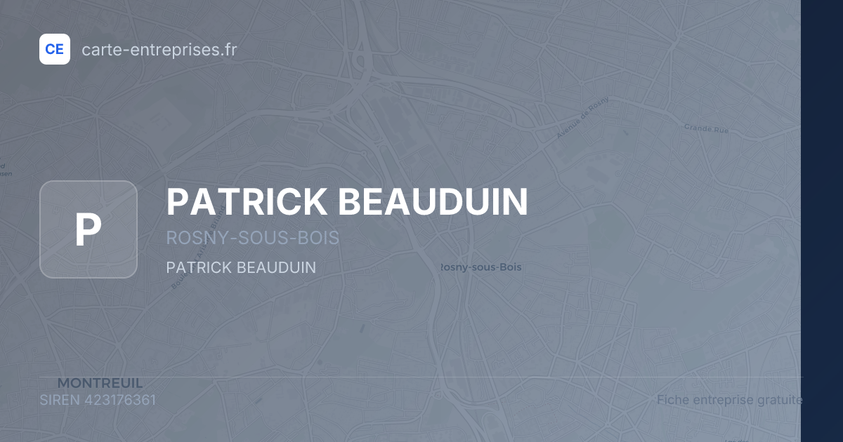 PATRICK BEAUDUIN — 423176361 — fiche entreprise