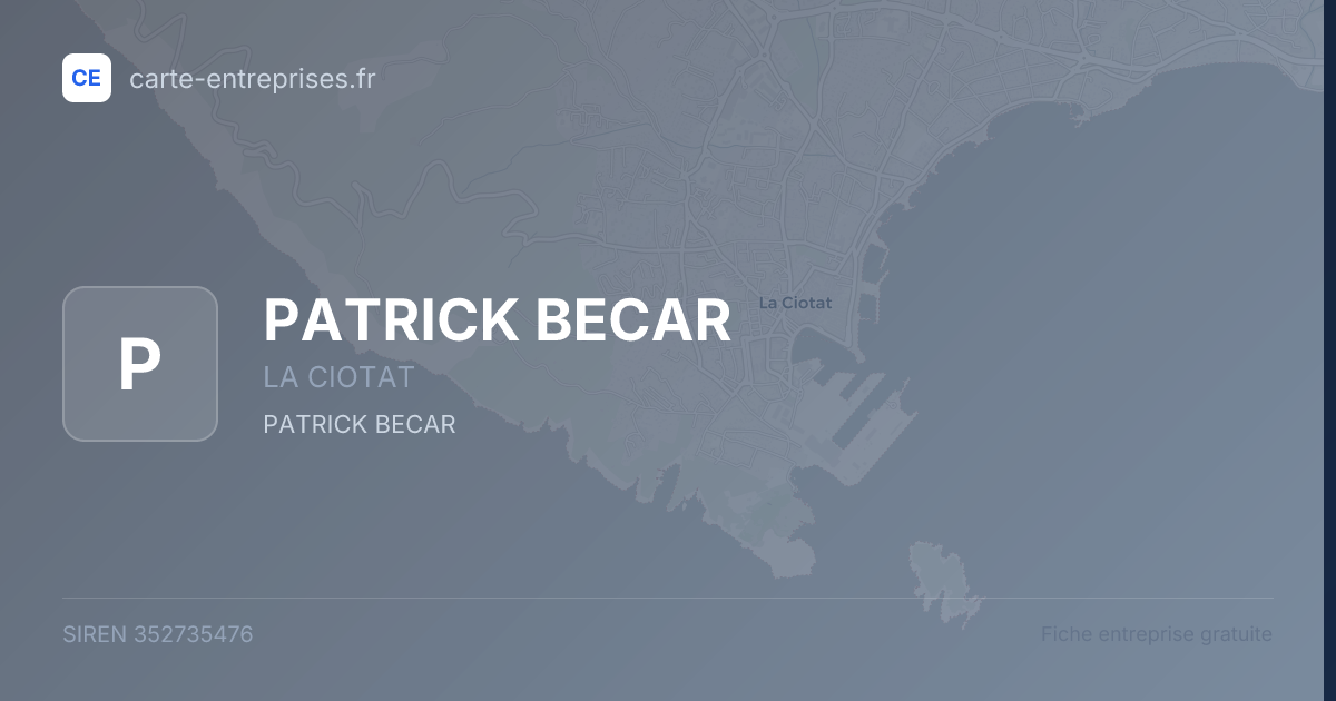 PATRICK BECAR — 352735476 — fiche entreprise
