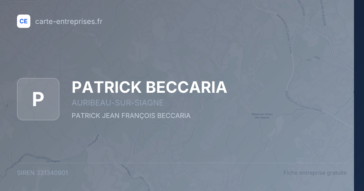 PATRICK BECCARIA — 331340901 — fiche entreprise