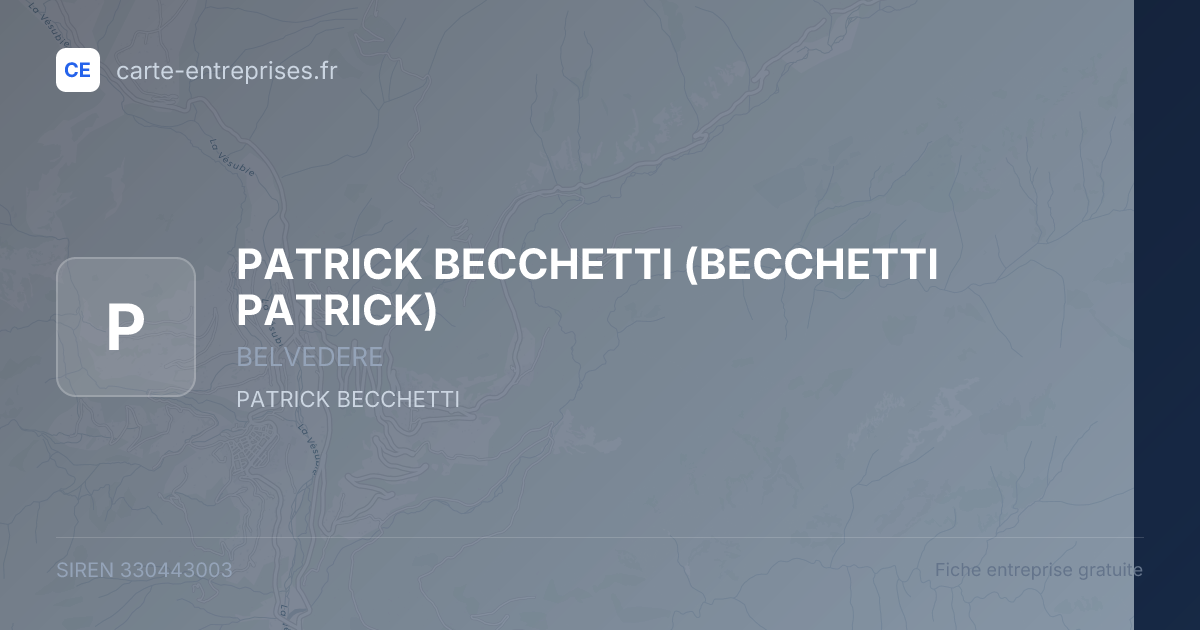 PATRICK BECCHETTI (BECCHETTI PATRICK) — 330443003 — fiche entreprise