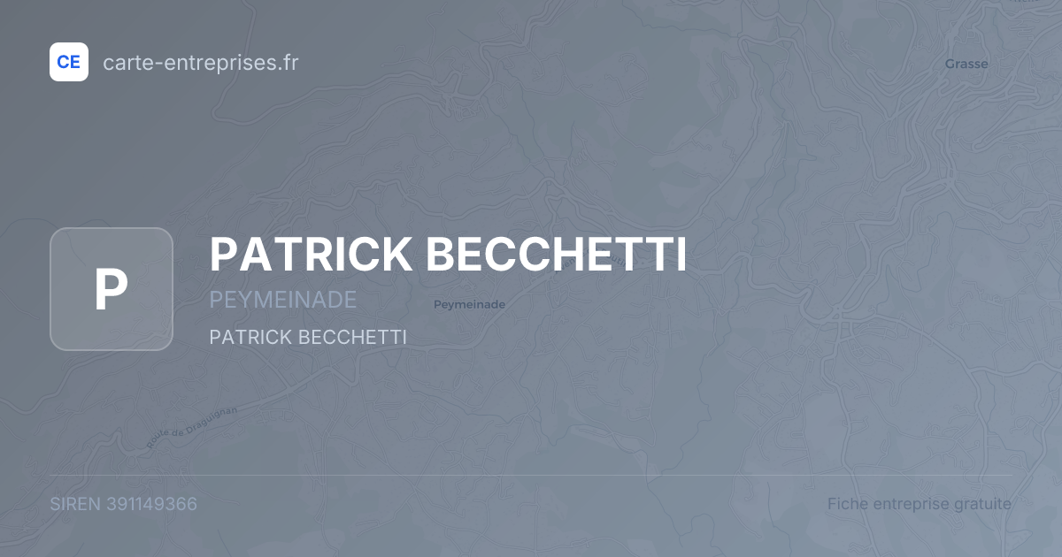 PATRICK BECCHETTI — 391149366 — fiche entreprise