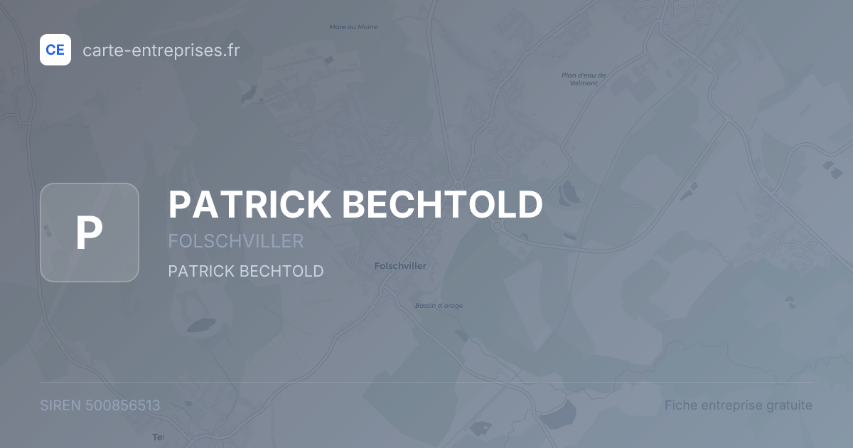 PATRICK BECHTOLD — 500856513 — fiche entreprise