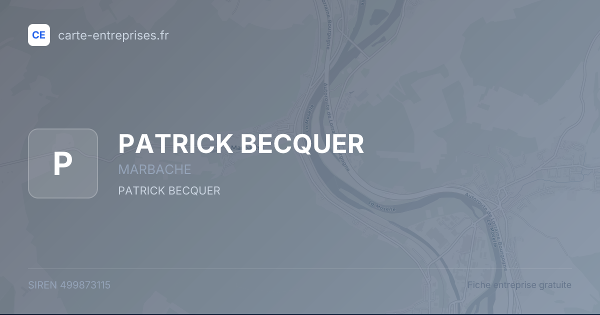 PATRICK BECQUER — 499873115 — fiche entreprise
