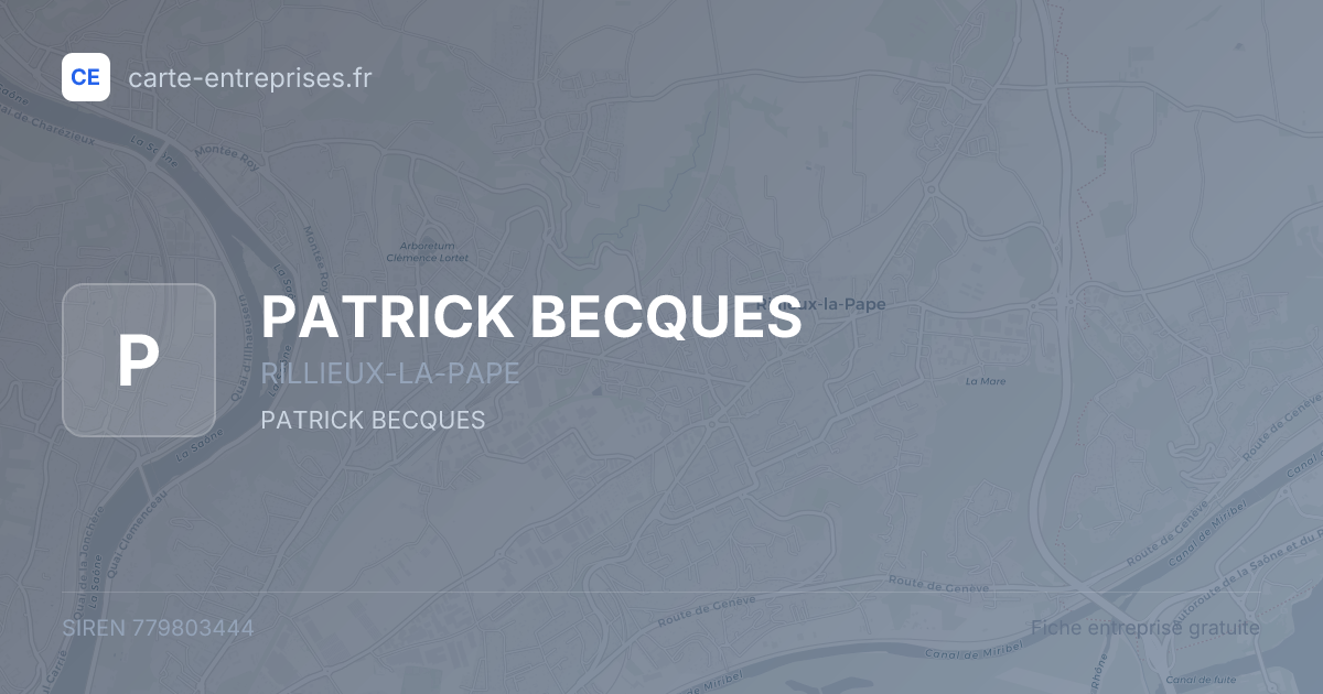 PATRICK BECQUES — 779803444 — fiche entreprise