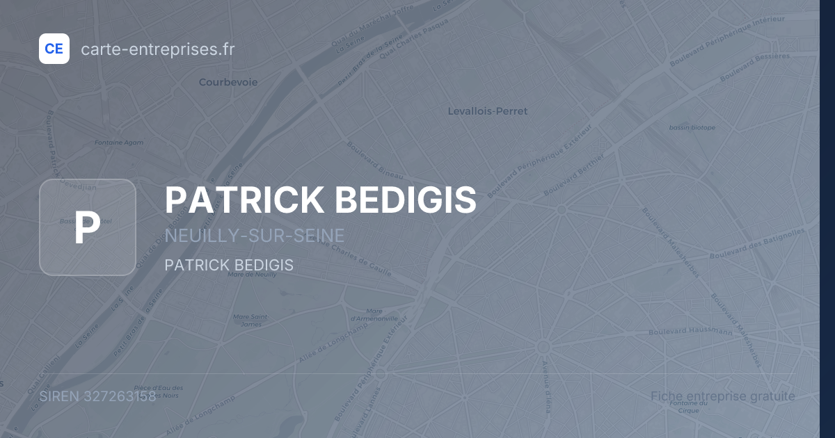 PATRICK BEDIGIS — 327263158 — fiche entreprise
