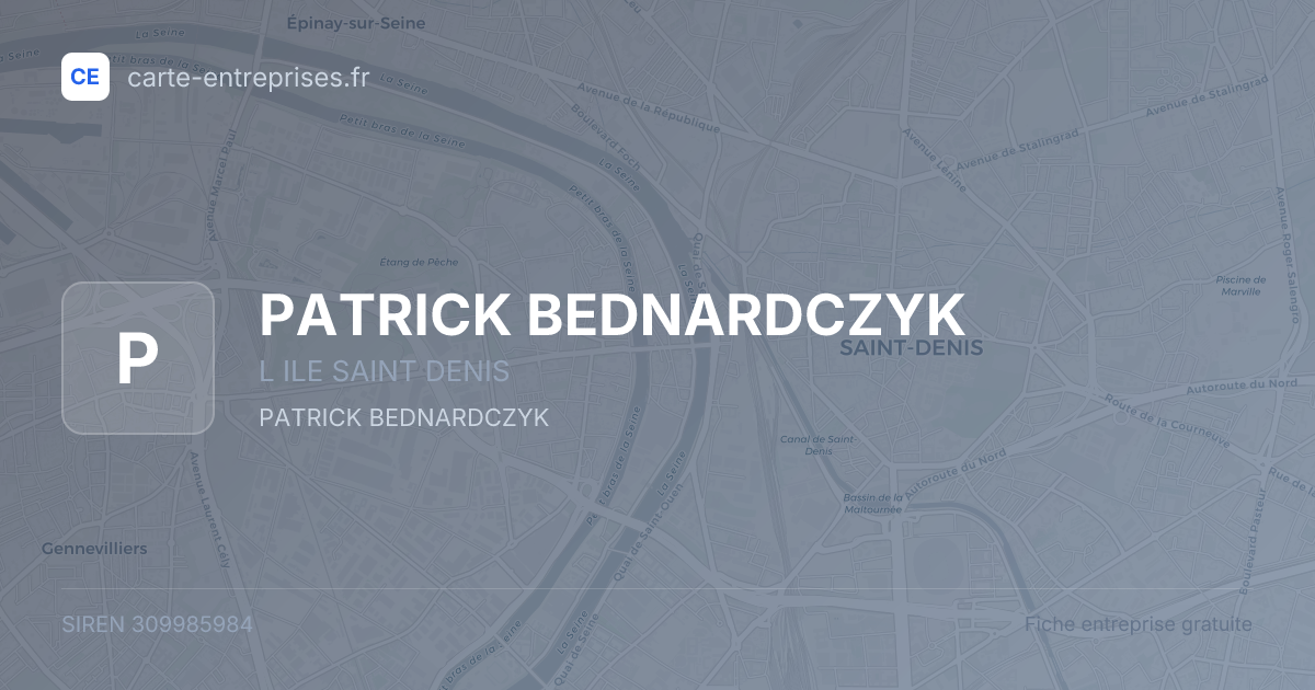 PATRICK BEDNARDCZYK — 309985984 — fiche entreprise