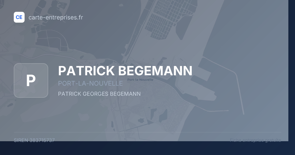 PATRICK BEGEMANN — 383715737 — fiche entreprise
