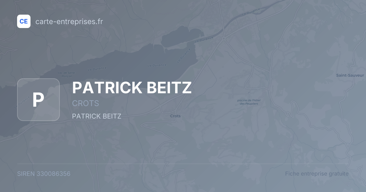PATRICK BEITZ — 330086356 — fiche entreprise