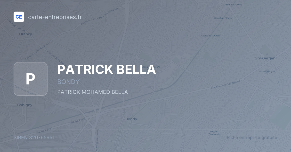 PATRICK BELLA — 320765951 — fiche entreprise