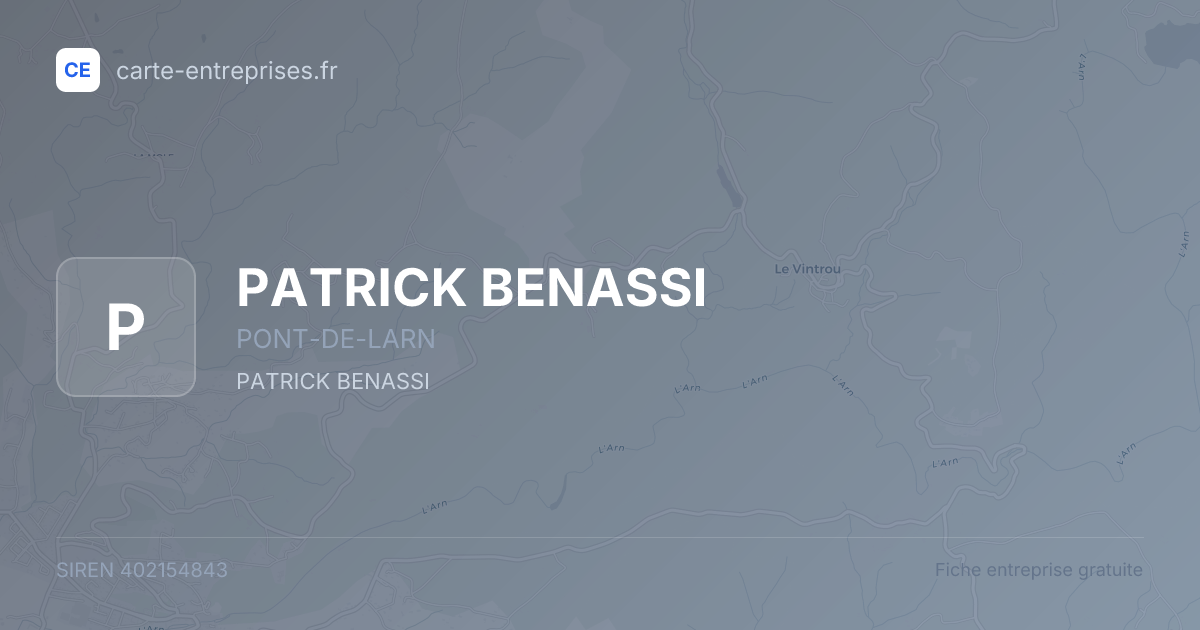 PATRICK BENASSI — 402154843 — fiche entreprise