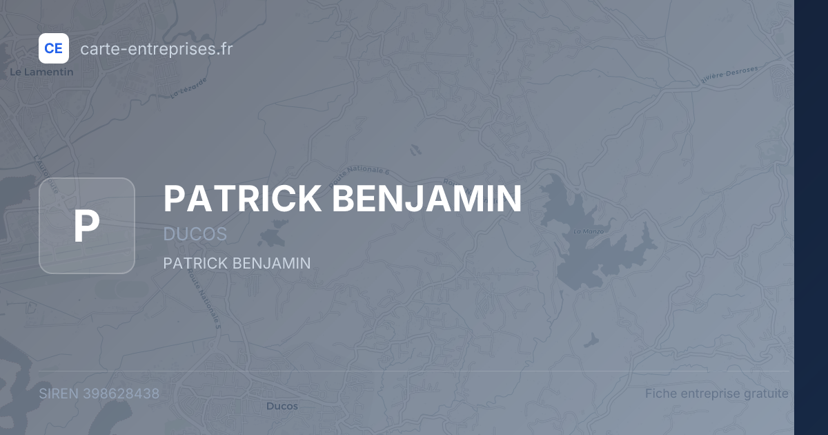 PATRICK BENJAMIN — 398628438 — fiche entreprise