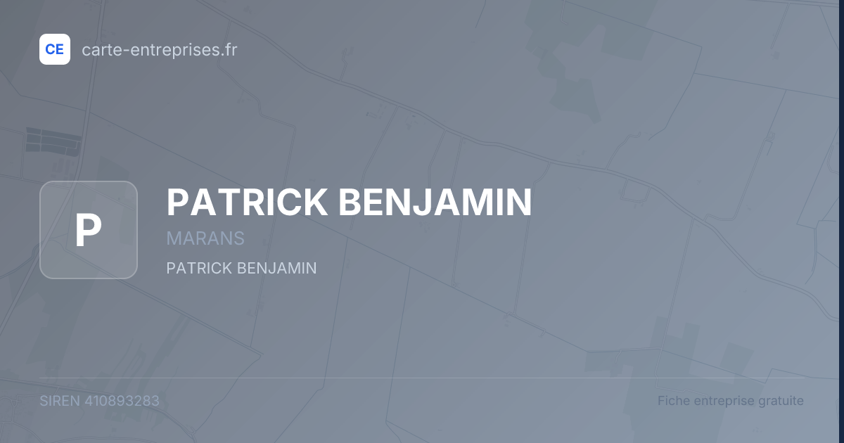 PATRICK BENJAMIN — 410893283 — fiche entreprise