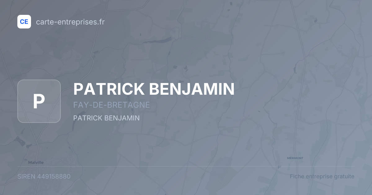 PATRICK BENJAMIN — 449158880 — fiche entreprise
