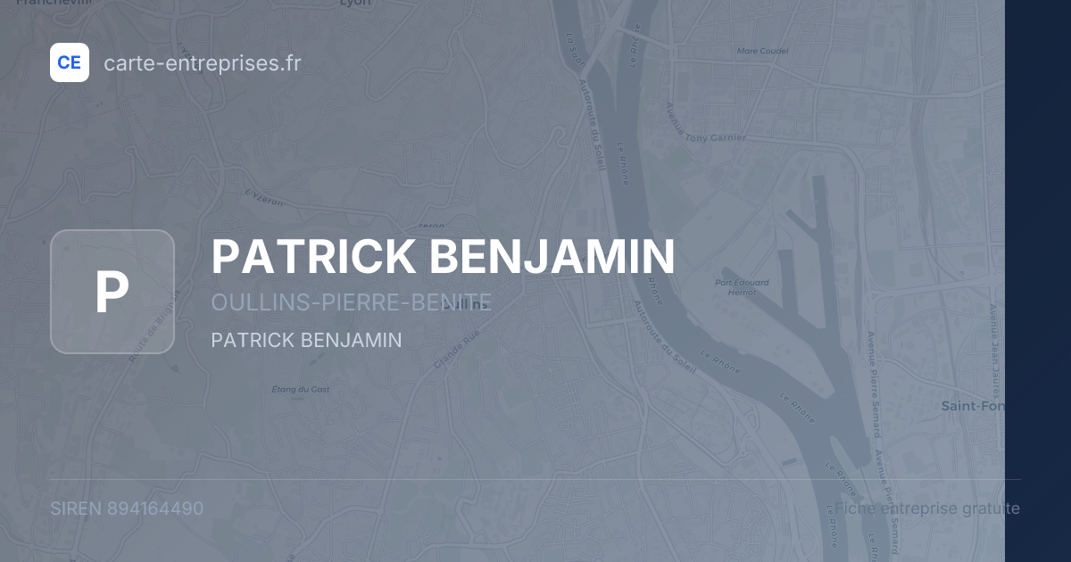 PATRICK BENJAMIN — 894164490 — fiche entreprise