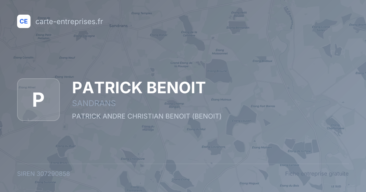PATRICK BENOIT — 307290858 — fiche entreprise