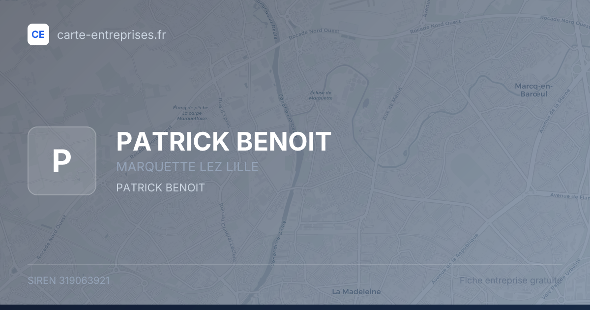 PATRICK BENOIT — 319063921 — fiche entreprise