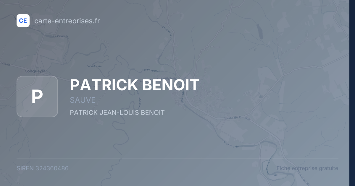 PATRICK BENOIT — 324360486 — fiche entreprise