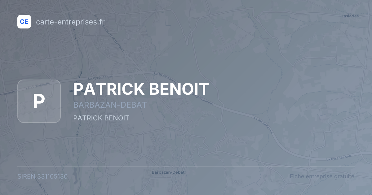PATRICK BENOIT — 331105130 — fiche entreprise