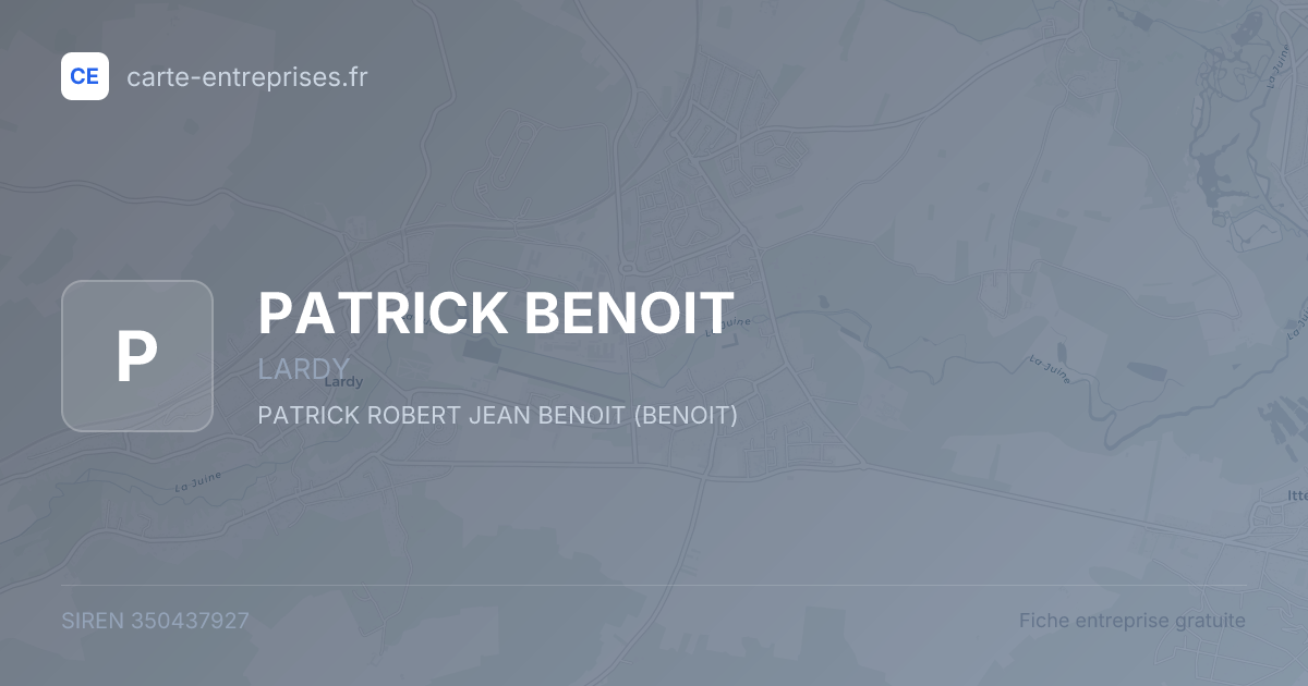 PATRICK BENOIT — 350437927 — fiche entreprise