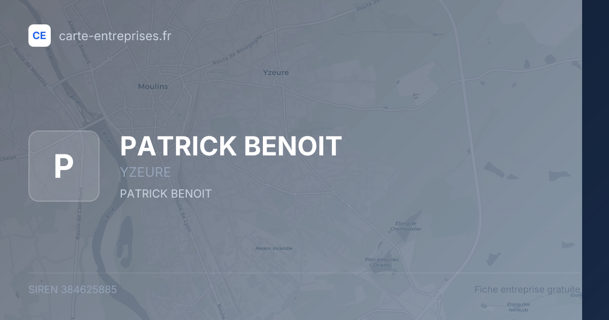 PATRICK BENOIT — 384625885 — fiche entreprise
