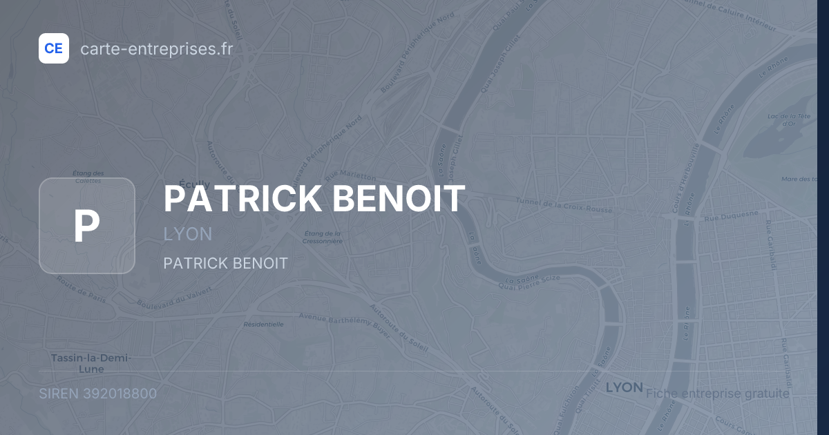 PATRICK BENOIT — 392018800 — fiche entreprise
