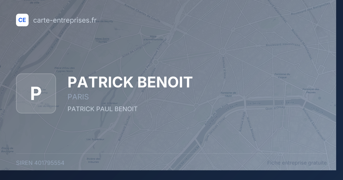 PATRICK BENOIT — 401795554 — fiche entreprise