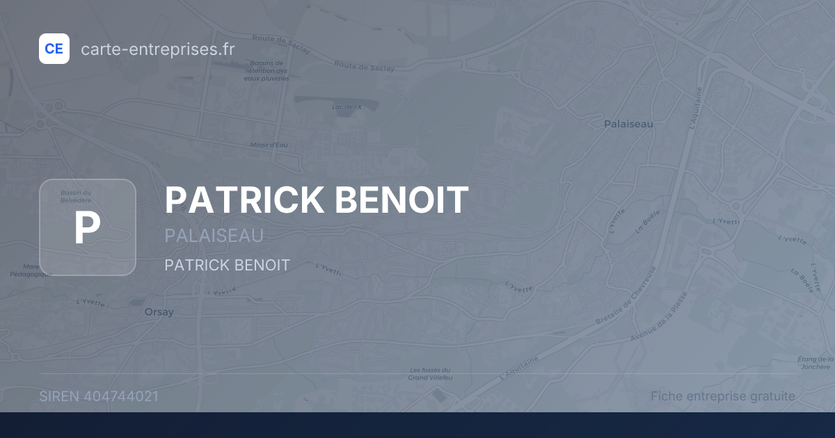 PATRICK BENOIT — 404744021 — fiche entreprise
