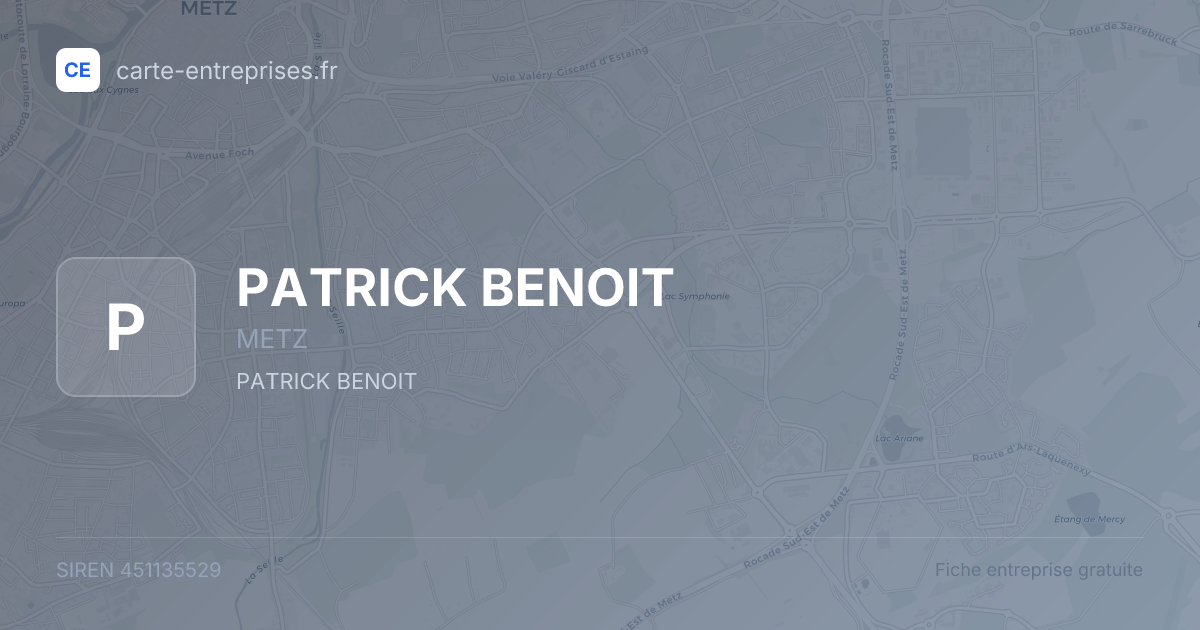 PATRICK BENOIT — 451135529 — fiche entreprise