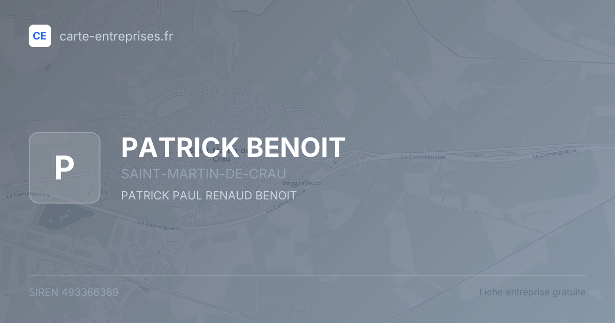 PATRICK BENOIT — 493366389 — fiche entreprise
