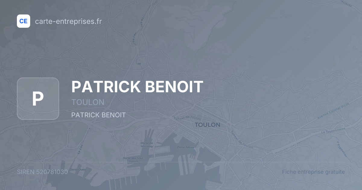 PATRICK BENOIT — 520781030 — fiche entreprise