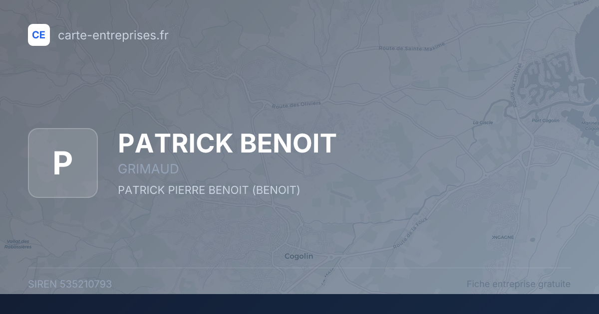 PATRICK BENOIT — 535210793 — fiche entreprise