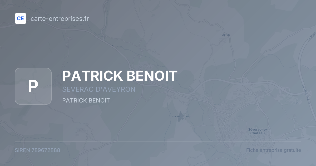 PATRICK BENOIT — 789672888 — fiche entreprise