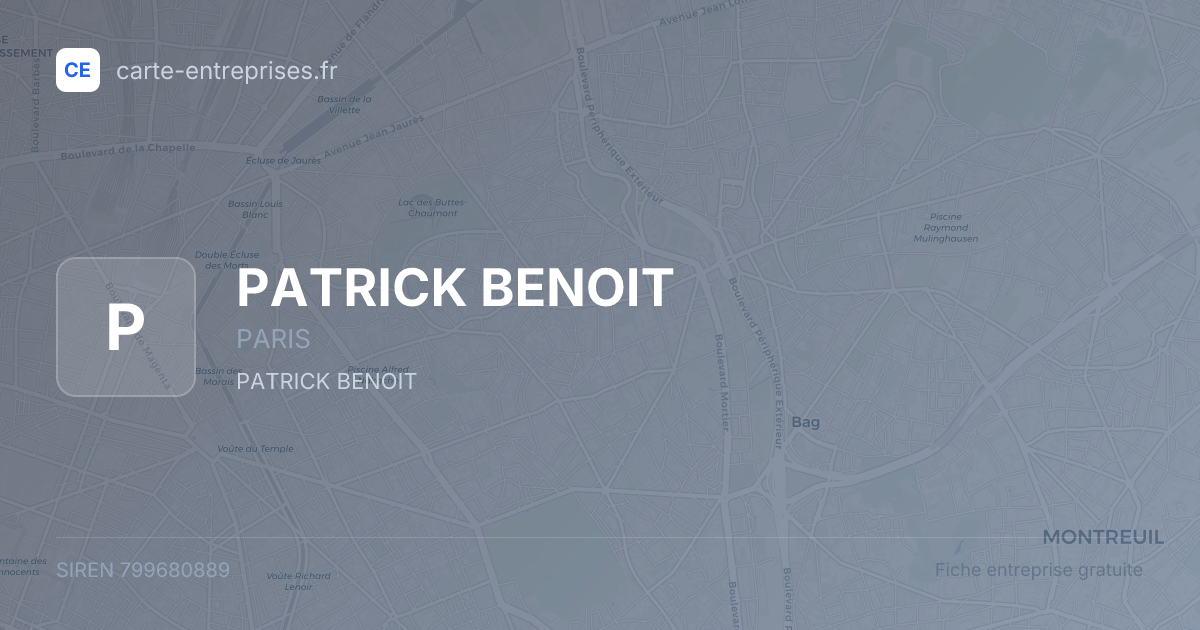 PATRICK BENOIT — 799680889 — fiche entreprise