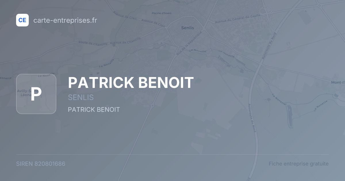 PATRICK BENOIT — 820801686 — fiche entreprise