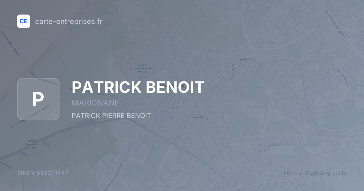 PATRICK BENOIT — 883271447 — fiche entreprise