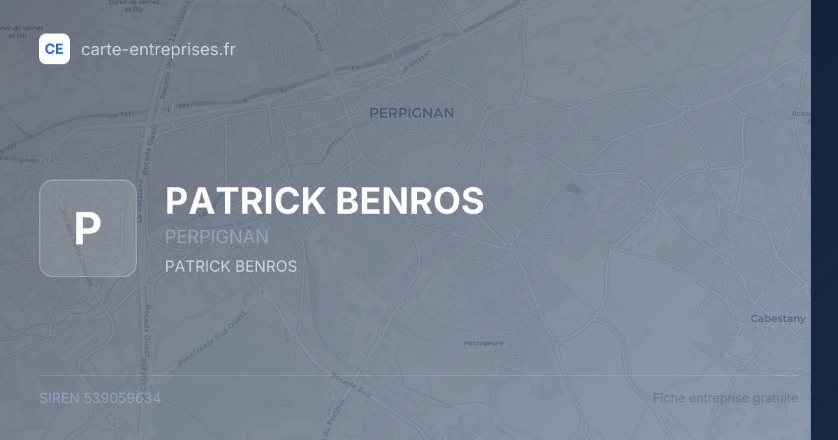 PATRICK BENROS — 539059634 — fiche entreprise