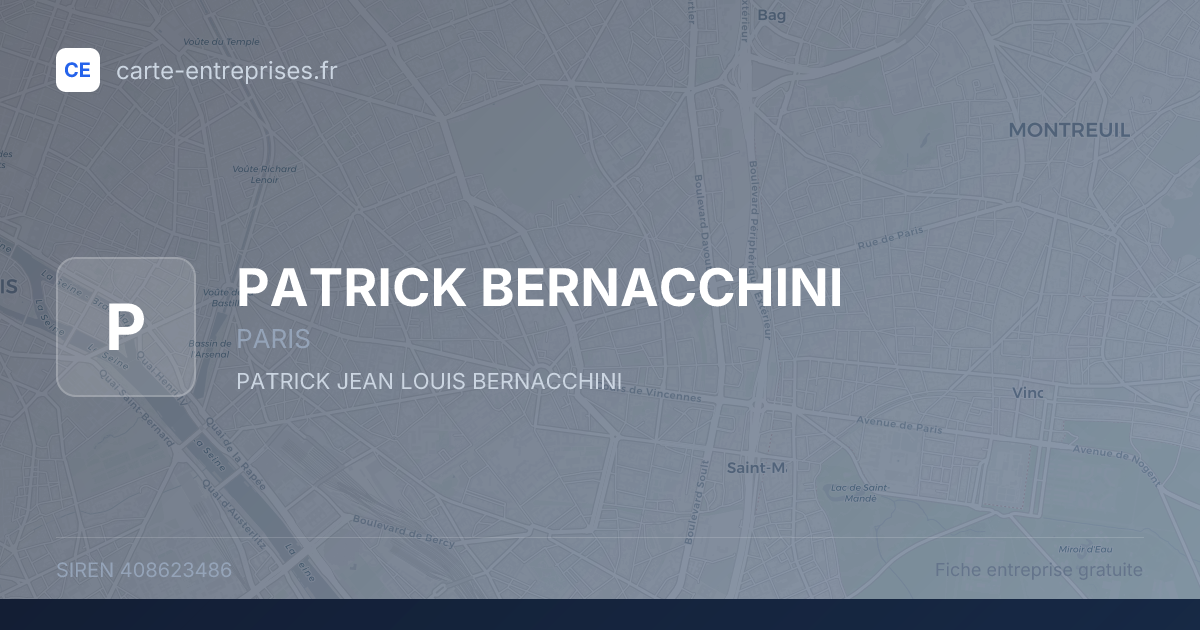 PATRICK BERNACCHINI — 408623486 — fiche entreprise