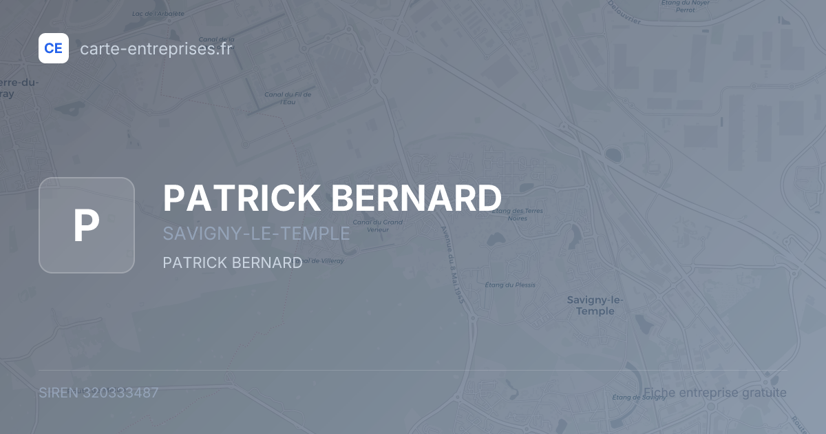 PATRICK BERNARD — 320333487 — fiche entreprise