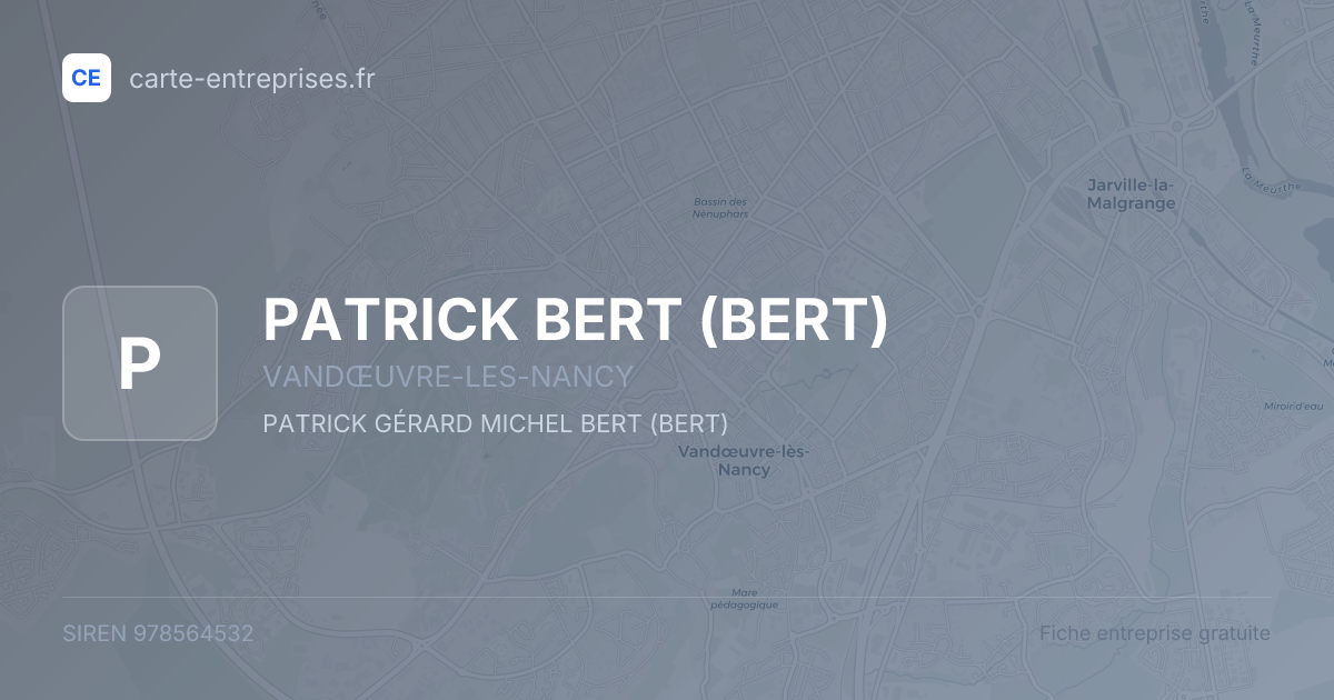 PATRICK BERT (BERT) — 978564532 — fiche entreprise
