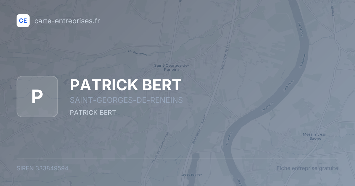 PATRICK BERT — 333849594 — fiche entreprise