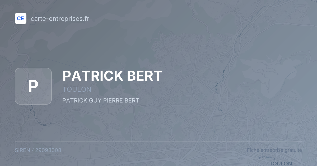 PATRICK BERT — 429093008 — fiche entreprise