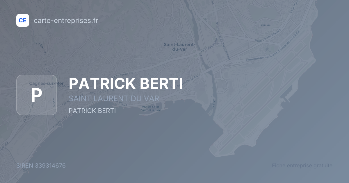 PATRICK BERTI — 339314676 — fiche entreprise