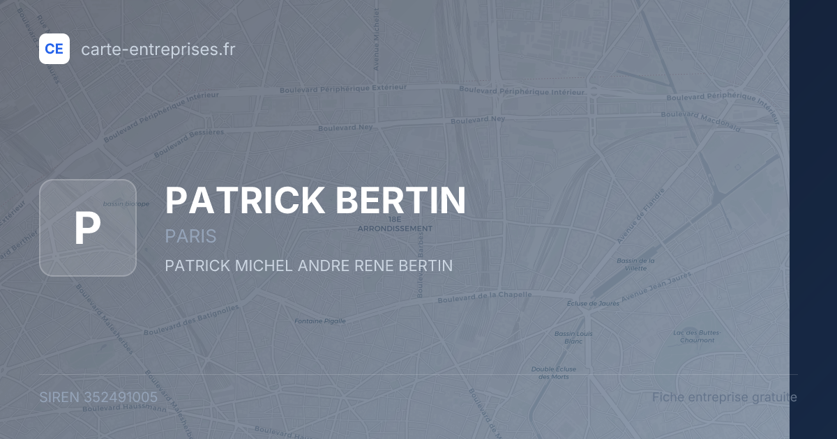 PATRICK BERTIN — 352491005 — fiche entreprise