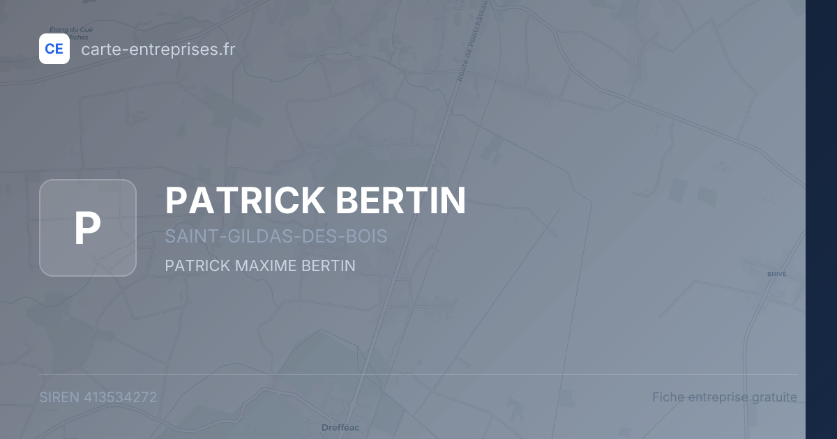 PATRICK BERTIN — 413534272 — fiche entreprise